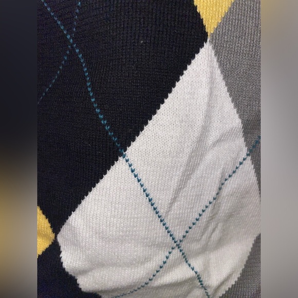 NWT RARE Fred Perry Amy Winehouse Black Yellow Argyle Jumper Dress US 10 UK 14 - Picture 15 of 16